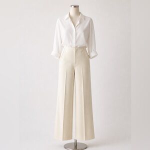 Chico’s So Slimming Juliet Wide Leg Pants Cream Size 2R (US 12) NWT